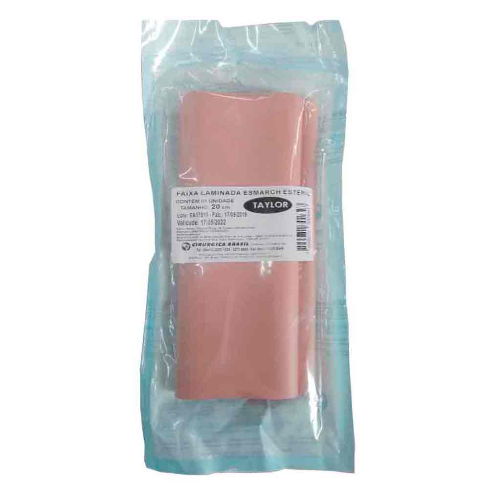 Faixa Esmarch Borracha Rosa Estéril 10cmx2m Esp. 0,45mm - TAYLOR |  CIRURGICA LUCENA